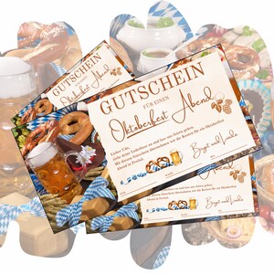 Gutschein Vorlage Oktoberfest zum Ausdrucken |  Erlebnisgutschein Lederhose Wiesn zum Geburtstag | O'zapft is Bierfest Dirndl Geschenkidee