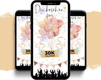 Follower Danksagung digital - WhatsApp Danke Karte - Instagram Mitglieder eCARD - Community Dankeschön Karte - Online Danksagung
