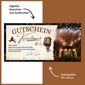 Voucher for a concert visit to print out Concert gift voucher birthday Gift idea for a visit to the theater Gift for opera image 4