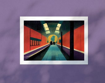 Clapham Common Underground station London Northern Line - Art Print Illustration Original artwork