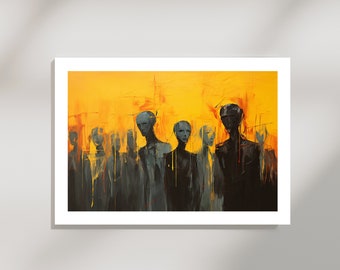 Abstract Artwork- Siblings in the Dark  - Fine Art Print taken from an original contemporary painting