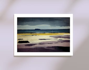Portobello Beach Edinburgh Abstract Scottish Coastal Landscape Travel Wall Art | A5 | A4 | A3 Prints