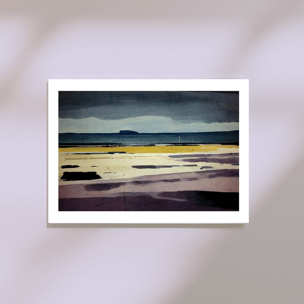 Portobello Beach Edinburgh Abstract Scottish Coastal Landscape Travel Wall Art | A5 | A4 | A3 Prints