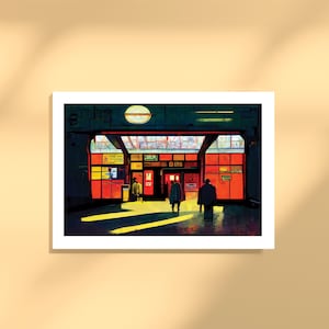 Original Artwork Midnight Dalston Kingsland Station London - Art Print Illustration