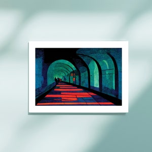 Greenwich Foot Tunnel Illustration- Limited Edition Contemporary Giclee Art Print