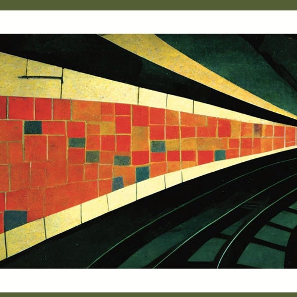 London Baker Street Tube Station Abstract Art Geometric Decor, Modern City Scenery | Gallery Art | Limited edition Giclee Print