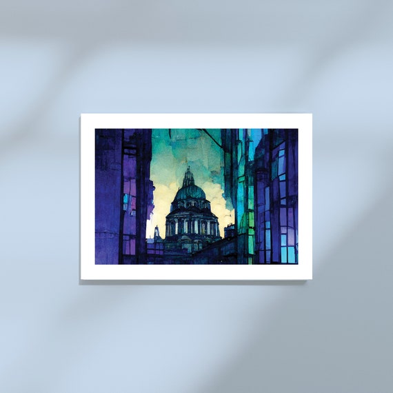 Contemporary Art St Paul's Cathedral London Art Print Illustration Original artwork