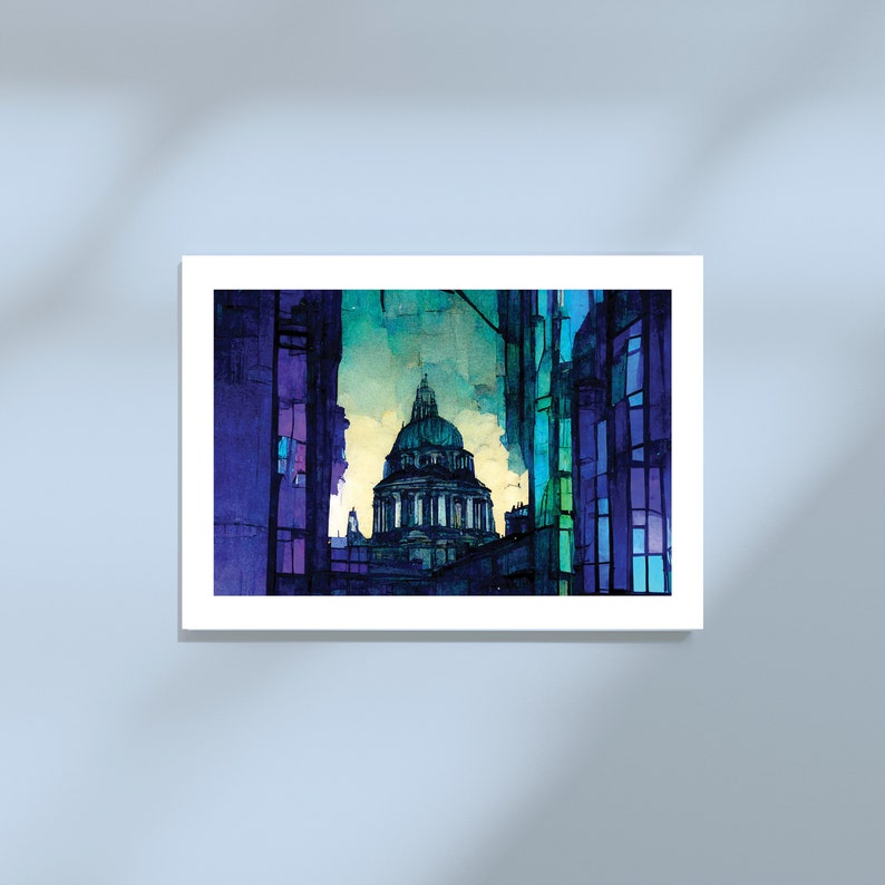 abstract textured painting that beautifully captures the iconic St. Paul's Cathedral in London