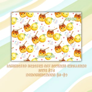 Cash Stuffing Savings Challenge: Scratch-Off Card for Budget Binder