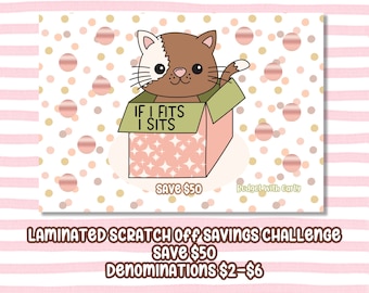 Cat Savings Challenge for Cash Stuffing | Saving Challenge for Savings Binder | Money Challenge | Paycheck Budget