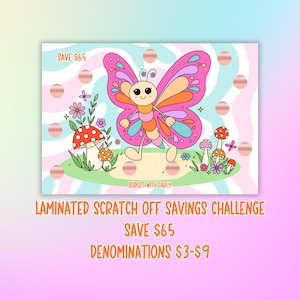 Laminated Scratch Off Savings Challenge: Cash Stuffing, Budget Binder