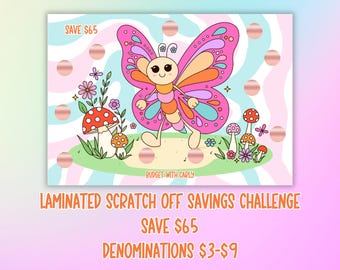 Laminated Scratch Off Savings Challenge: Cash Stuffing, Budget Binder