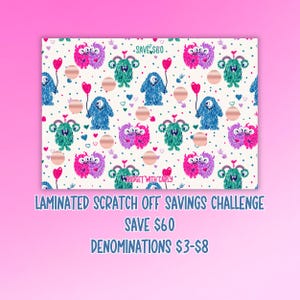 Valentine&#39;s Day Monster Savings Challenge: Cash Stuffing Scratch Off