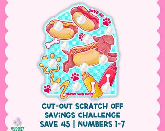 Savings Challenge | Scratch Off 45 Dollars Savings Binder Insert