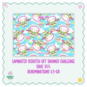 Laminated Scratch Off Savings Challenge: Cash Stuffing Binder