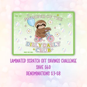Sloth Savings Challenge: Cash Stuffing Scratch Off