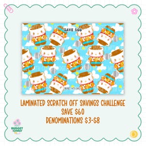 Laminated Scratch Off Savings Challenge: Cash Stuffing Binder