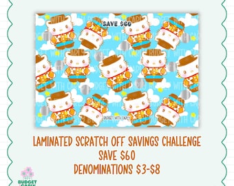 Laminated Scratch Off Savings Challenge: Cash Stuffing Binder