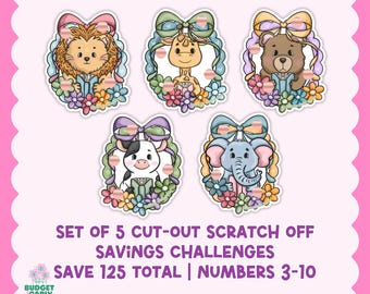 Scratch Off Savings Challenge Set: Cash Stuffing, Budget Binder