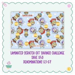 Laminated Scratch Off Savings Challenge: Cash Stuffing, Budget Binder