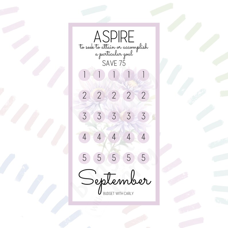 September Step Tracker September Savings Challenge Printable: A6 Cash Stuffing Tracker ...