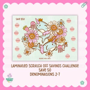 Sea Life Savings Challenge: Scratch-Off Cash Stuffing Card