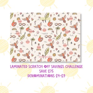 Laminated Scratch Off Savings Challenge: Cash Stuffing, Budget Binder