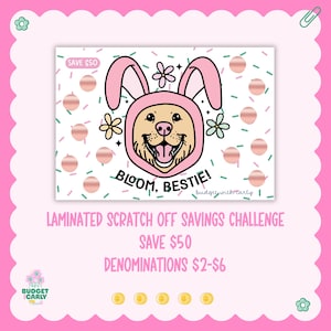 Laminated Scratch Off Savings Challenge: Cash Stuffing, Budget Binder