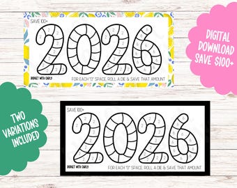 Desafío de Ahorro 2026 Imprimible para Ahorrar Dinero / Desafío de Ahorro A6 / Rastreador de Ahorros / Presupuesto de Pago / Descarga Digital Instantánea