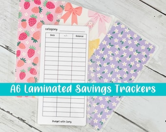 A6 Laminated Savings Trackers: Budget Binder Inserts