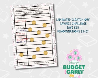 Laminated Scratch Off Savings Challenge: Cash Stuffing Binder