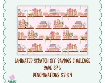 Books Savings Challenge: Laminated Scratch Off for Cash Stuffing