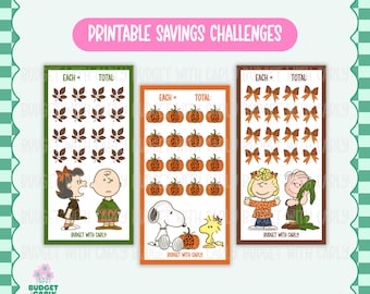 Fall Mini Savings Challenges Printable: A6 Cash Stuffing Budget Tracker (Instant Download)