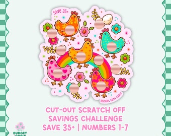 Savings Challenge for Cash Stuffing | Scratch Off Savings Challenge for Savings Binder | Money Challenge | Paycheck Budget