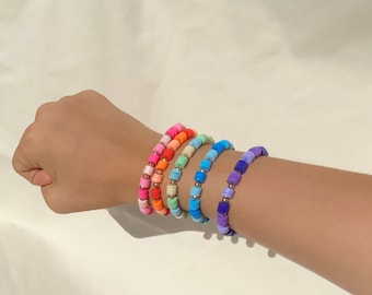 Preppy clay bead bracelets