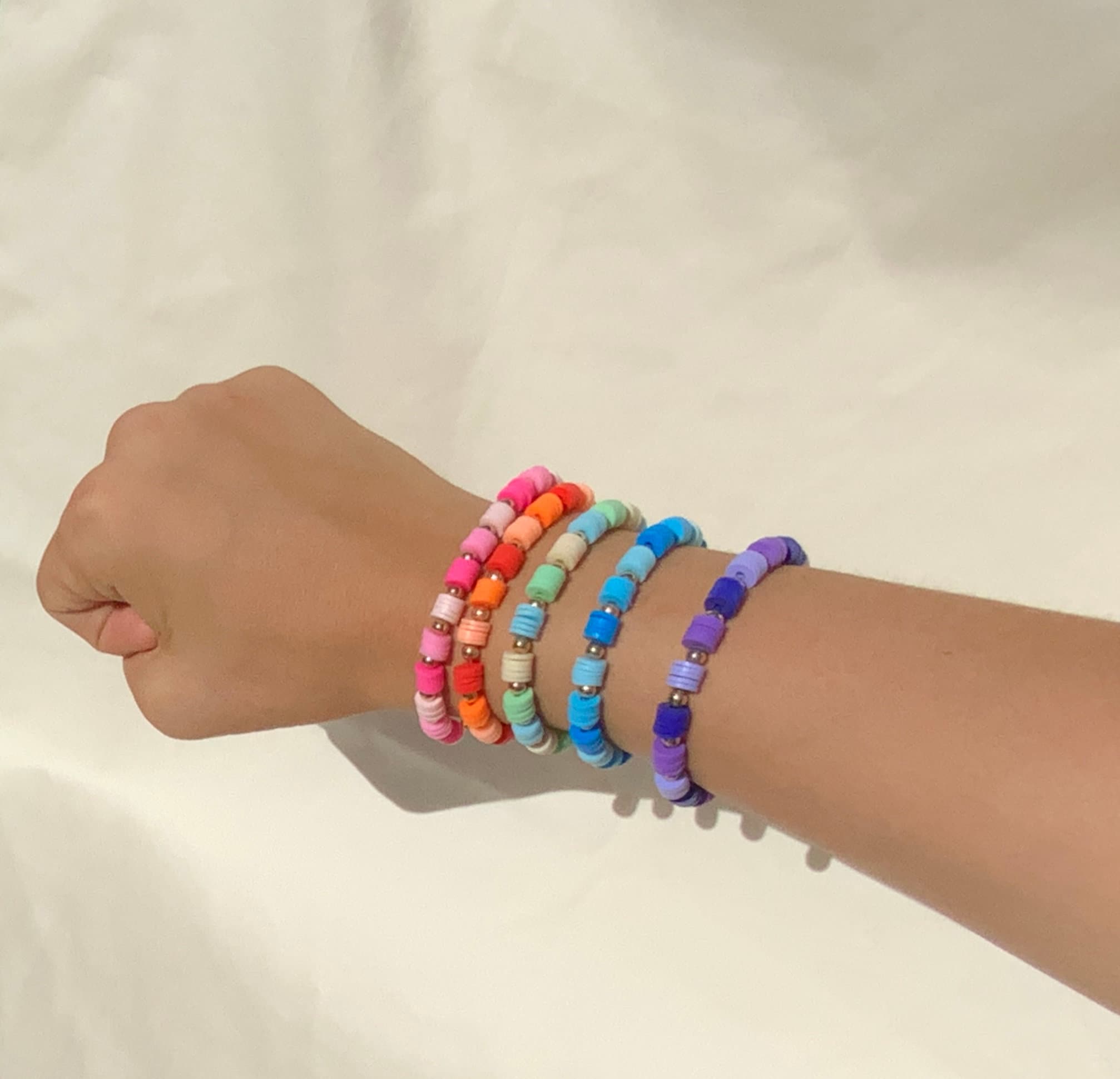 Preppy Clay Bead Bracelets Etsy