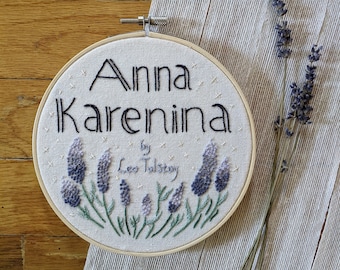 Anna Karenina Bordado // Literatura Clásica Hecha a Mano Diseño de Bordado Floral