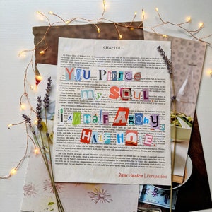 Jane Austen Persuasion Quote // Handmade Literary Art Collage