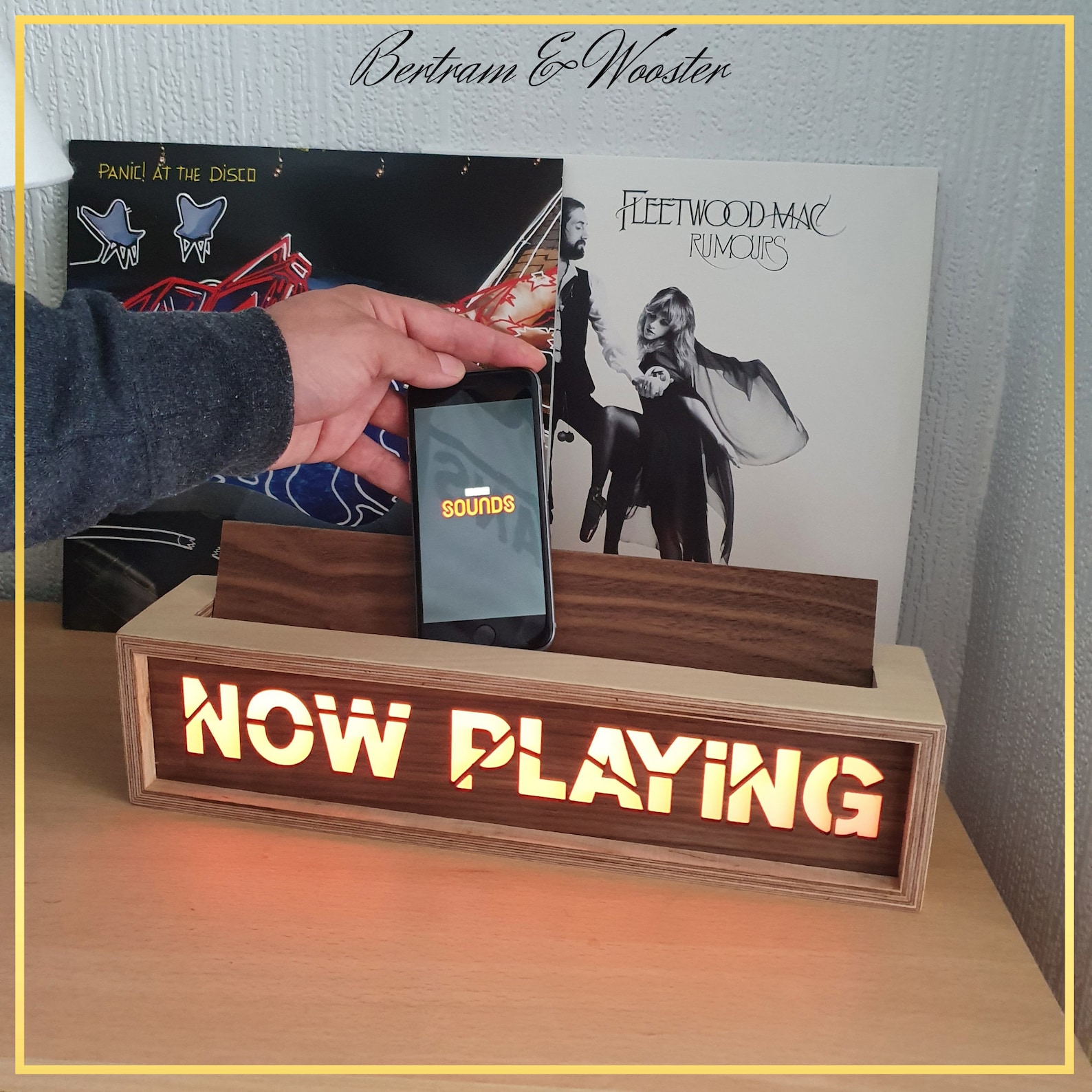 Now Playing Vinyl Record Stand walnut Vinyl Record Holder Etsy