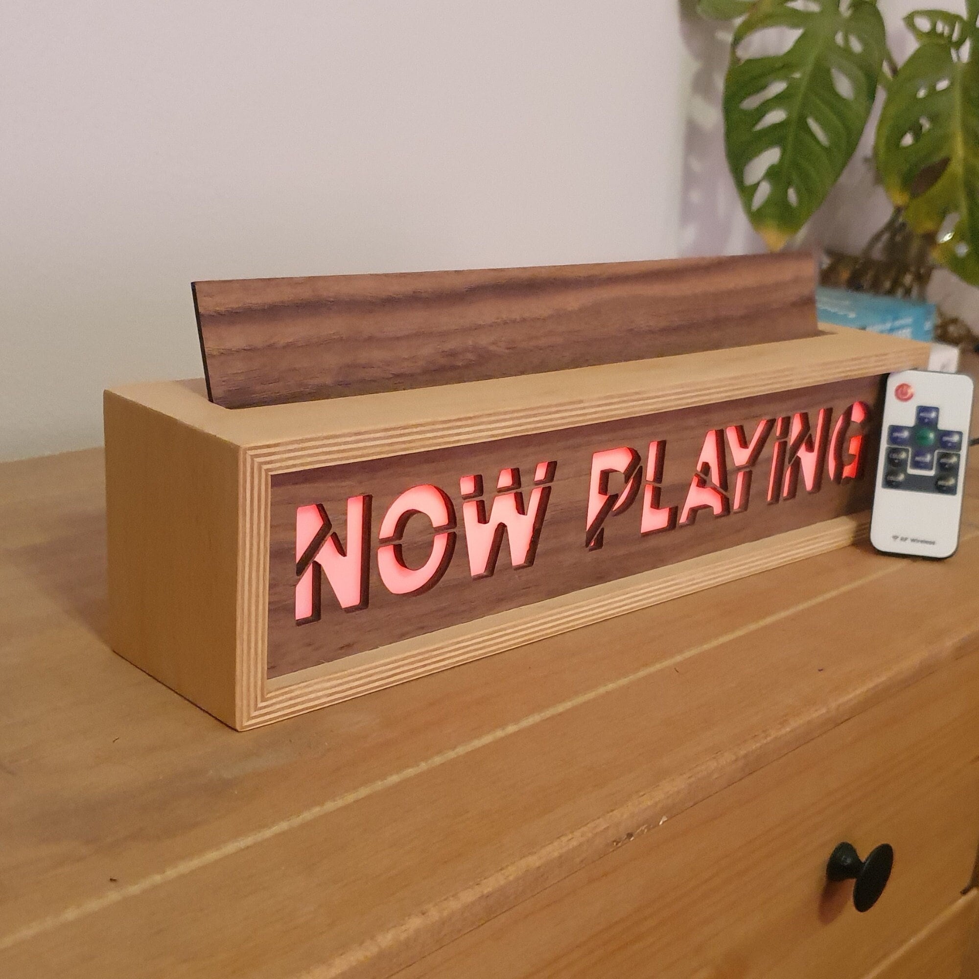 Light up Now Playing Vinyl Record Stand Wall Mount, Now Spinning Record  Player Stand, Wooden Acrylic Holder for Vinyl 