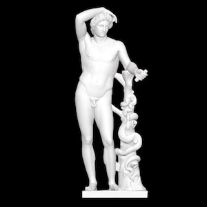Apollo with Snake Sculpture, Apullu Sculpture, The God of Sun, Ancient Greek Statue, D Printed Sculpture, Size & Colour Options