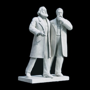 Karl Marx & Friedrich Engels Statue, 3D Printed Statue, Size-Colour Options