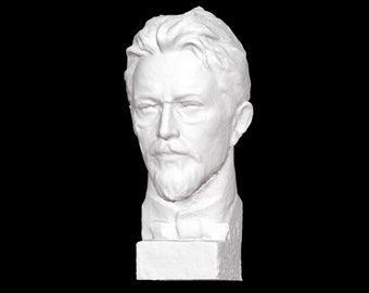Anton Chekhov Bust, Russian Playwright 3D Printed Sculpture