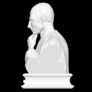 Busto di Niccolò Machiavelli, Scultura di Niccolò Machiavelli, Filosofo italiano, Rinascimento, Scultura stampata in 3D, Dimensioni e opzioni di colore immagine 4