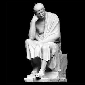 Statue eines sitzenden Philosophen, Der Denker Skulptur, Philosophie, Antike griechische Statue, 3D-gedruckte Skulptur, Größe & Farbe Option