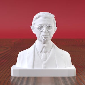 Jean-Paul Sartre-byst, 3D-utskriven existentialistisk skulptur