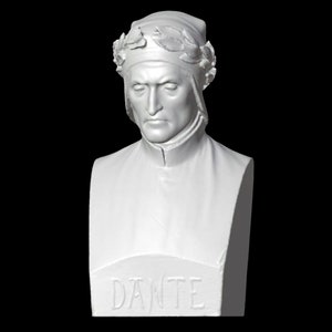 Dante Alighieri Bust, Dante Alighieri Statue, Dante Sculpture, Italian Poet, 3D Printed Sculpture, Size & Colour Options