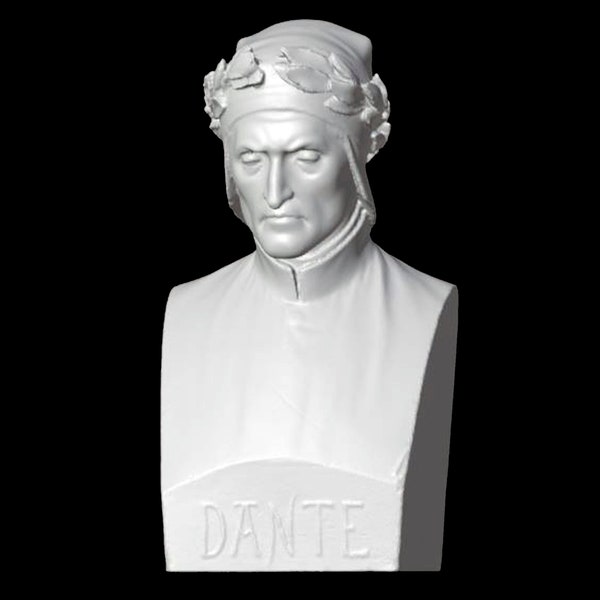 Dante Alighieri Bust, Dante Alighieri Statue, Dante Sculpture, Italian Poet, 3D Printed Sculpture, Size & Colour Options