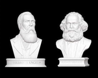 Karl Marx and Friderich Engels Bust, Marx and Engels Sculpture, Socialism, 3D Printed Sculpture, Size & Colour Options