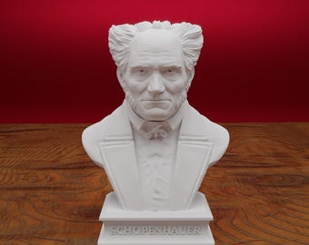 Arthur Schopenhauer Bust, German Philosopher, 3D Printed Statue